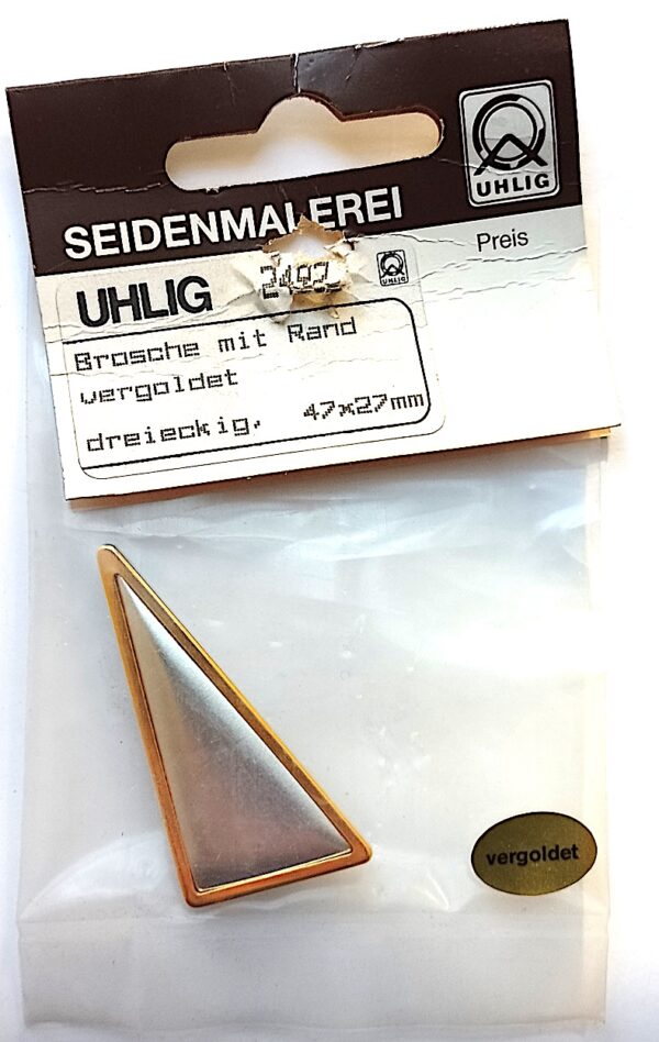 Brosche Dreieck vergoldet 27x47 mm