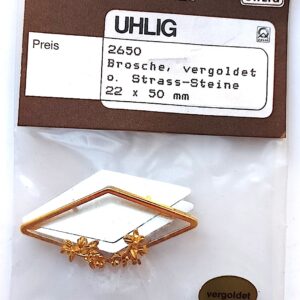 Brosche Raute 22x50 mm vergoldet