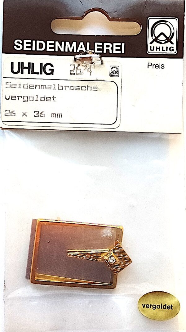 Brosche 26x36 mm mit Strass-Stein