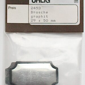 Brosche Rechteck 29x50mm Rahmen graphit