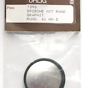 Brosche rund 41 mm Rahmen graphit