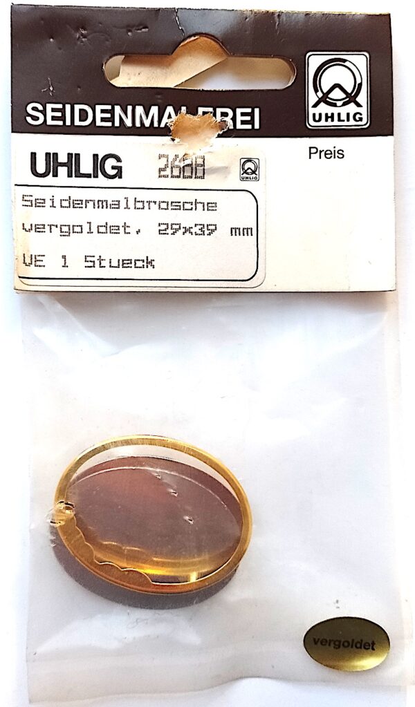 Brosche vergoldet oval 29x39 mm