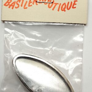 Brosche oval vernickelt 25x55 mm
