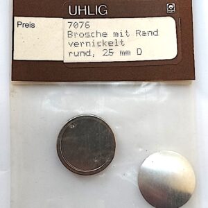Brosche rund vernickelt 25 mm