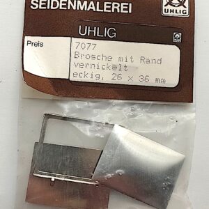 Brosche rechteck 26x36 mm Rahmen vernickelt