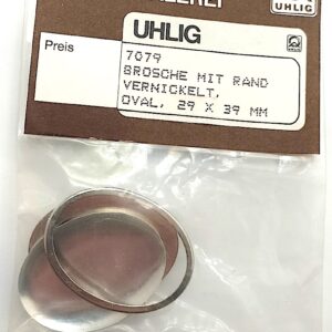 Brosche oval 29x39 mm Rahmen vernickelt