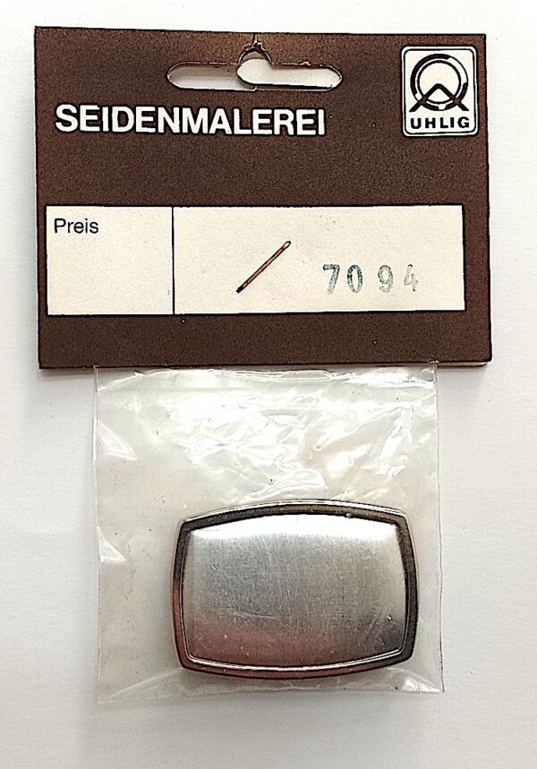 Brosche rechteck 30x43 mm Rahmen vernickelt