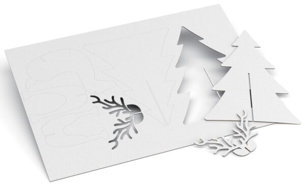 Kartonbausatz Elch, Tannenbaum