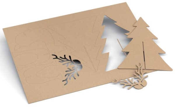 Kartonbausatz Elch, Tannenbaum