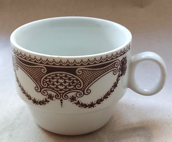 Espressotasse weiss mit Dekor 7x5 cm