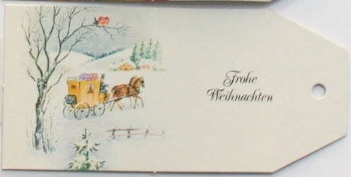 Geschenkanhänger, vier Motive Frohe Weihnachten