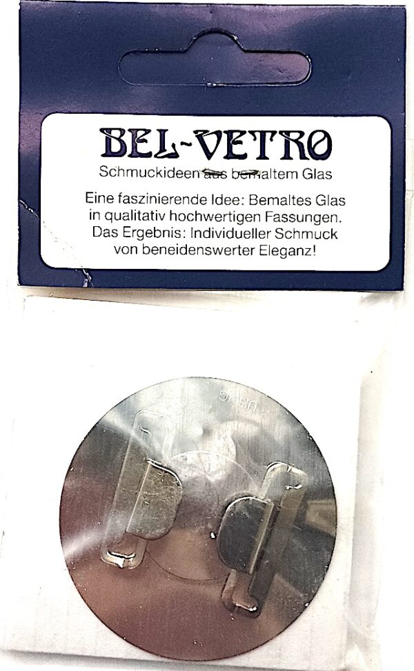Gürtelschliesse rund vergoldet mit Glasscheibe 57 mm