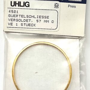 Gürtelschliesse rund vergoldet mit Glasscheibe 57 mm
