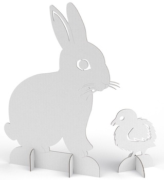 Osterhase, Küken aus Karton