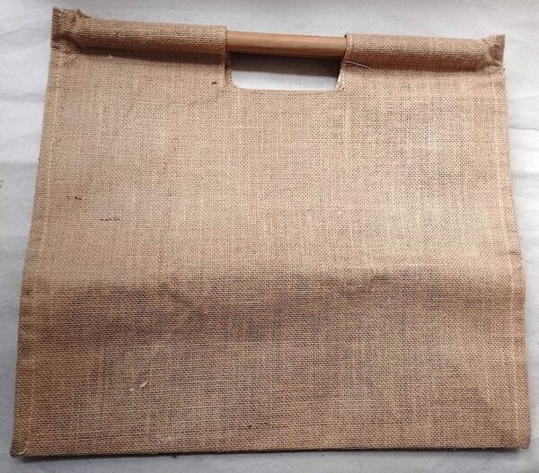 Jutetasche mit geradem Rattangriff 40x45x17 cm