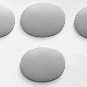 Plastikscheibe grau oval 48x37 mm, 4 Stück