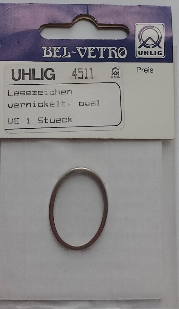 Lesezeichen oval1 Lesezeichen vernickelt 25x35 mm