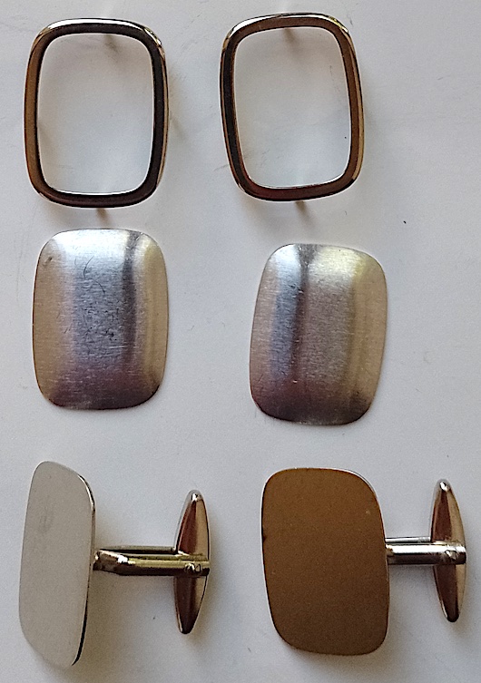 Manschettenknöpfe vernickelt Manschettenknöpfe vernickelt 20x25 mm