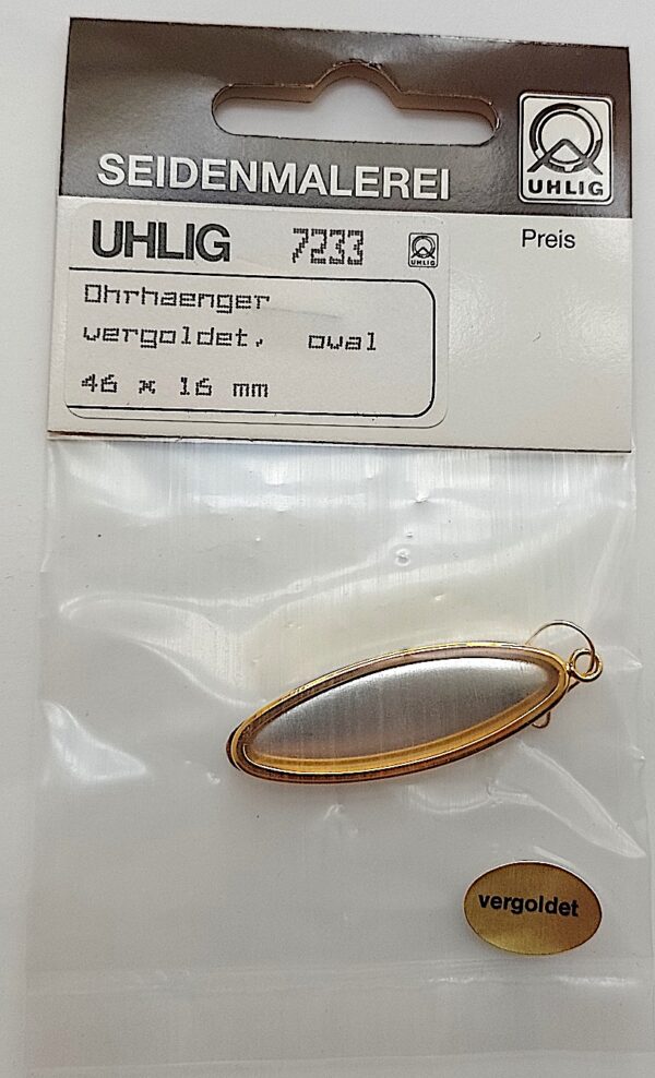 Ohrhänger 16x46 mm mit Rahmen vergoldet