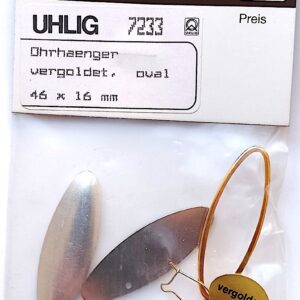 Ohrhänger oval 16x46 mm vergoldet