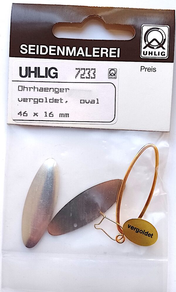 Ohrhänger oval 16x46 mm vergoldet