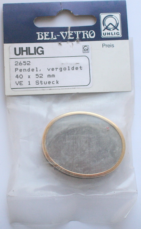 Pendel oval mit Glasscheiben 40x52 mm