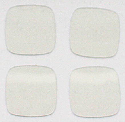 Plastikscheibe Viereck 37x37 mm, 4 Stück