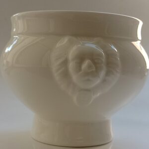 Porzellan Suppenschüssel weiss Löwenkopf 14x9,5 cm