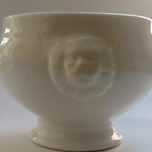 Porzellan Suppenschüssel weiss Löwenkopf 11x8,5 cm