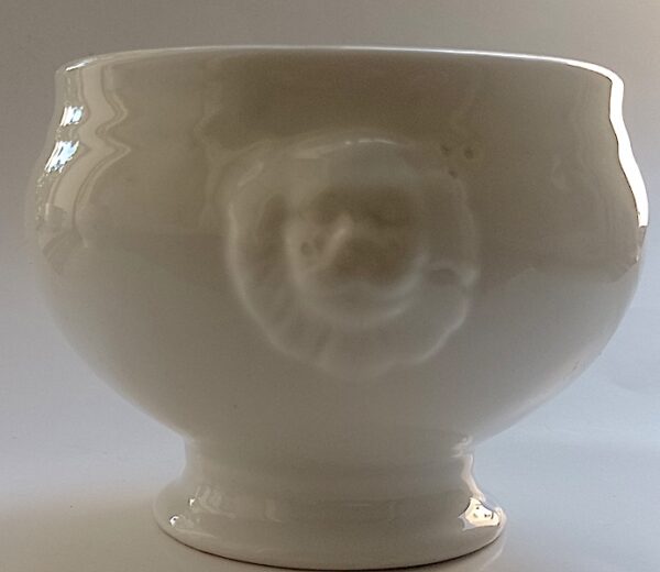 Schüssel LW 2 Porzellan Suppenschüssel weiss Löwenkopf 11x8,5 cm