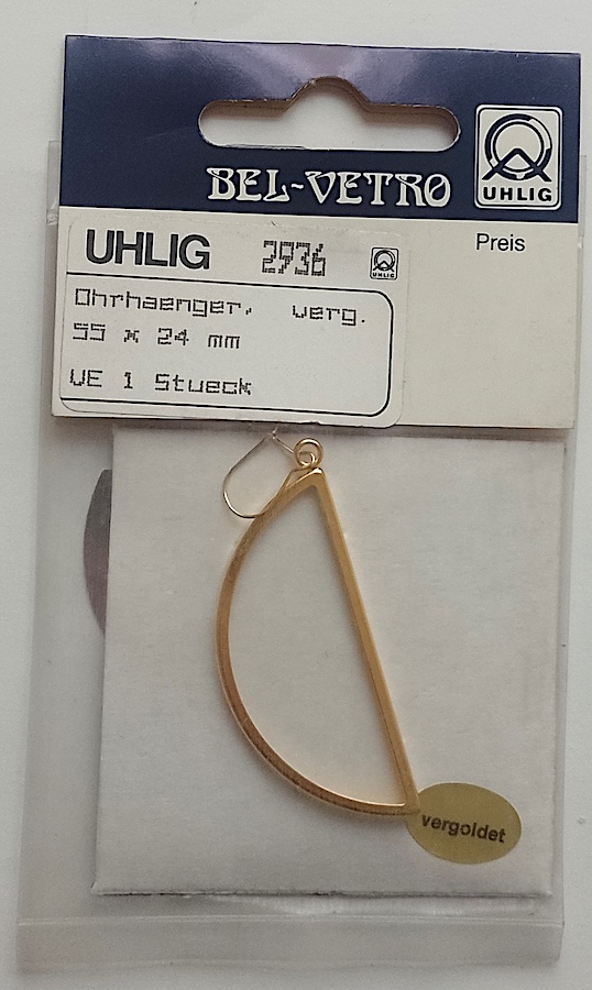 Uhlig Ohrhänger Halbkreis vergoldet 24x55 mm