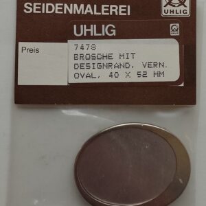 Uhlig Brosche mit Designrand oval 40x52 mm Rahmen vernickelt